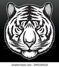Cool tiger illustration. Premium vector