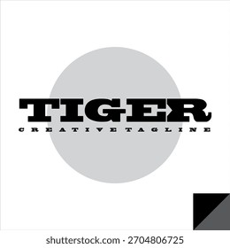 Cool TIGER text vector, company logo design with strength.