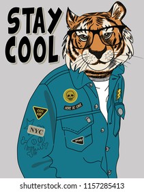 Cool tiger vector design