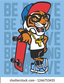 Cool Tiger Vector Design For T Shirt Printing