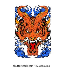 cool tiger vector suitable for use on t-shirts