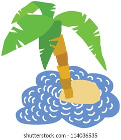 Cool Tiny Island with a Palm Tree