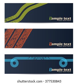 Cool tire track design banner set of three