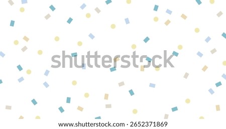 Cool Tone Confetti Background – Flat Celebration Pattern in Blue and Yellow