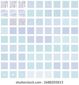 Cool tone grid line background set. Vector illustration.