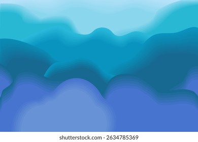 Cool Toned Gradient Hill Landscape