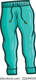 Cool tosca green trousers cartoon illustration