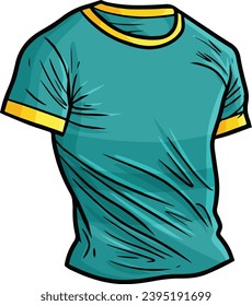 Cool tosca yellow men's t-shirt cartoon illustration