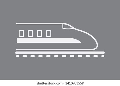 A cool train on rail using white lines on dark background vector illustration to mean fast delivery system