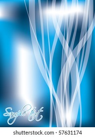 Cool transparent ribbons on blue backdrop