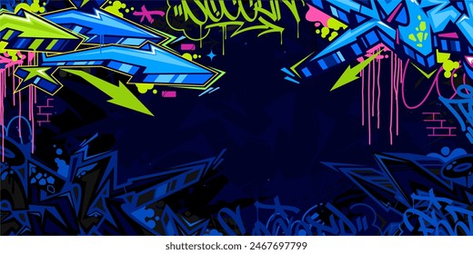 Cool Trendy Abstrakt Hip Hop Urban Street Art Graffiti Stil Vektorillustration Hintergrund Vorlage