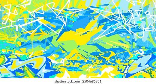 Cool Trendy Abstract Hip Hop Urban Street Art Graffiti Style Vector Illustration Background Banner