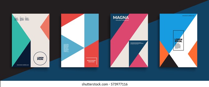 Cool trendy covers design. Colorful modernism. Minimal geometric shapes composition. Futuristic patterns. Eps10 layered vector.