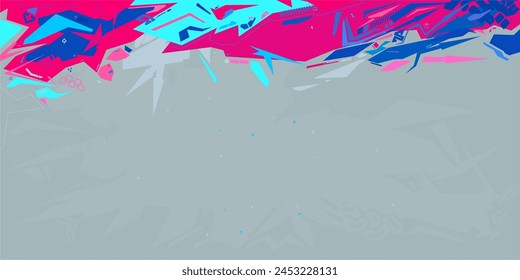 Cool Trendy Cyber Abstract Urban Street Art Graffiti Style Vector Illustration Template Background