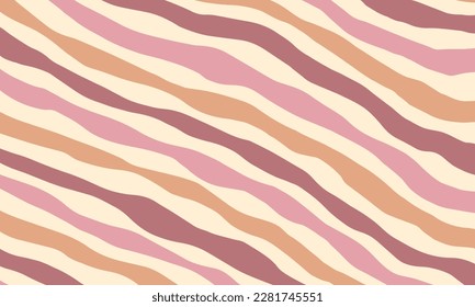 Cool Trendy Groovy Pattern. Abstract Geometric Funky Background. Retro Vintage Y2K TexTure Vector Design