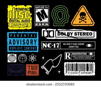 Cool Trendy Patches Vector Design. collection of fully editable stickers.