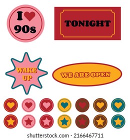 Cool trendy retro sticker vector illustration