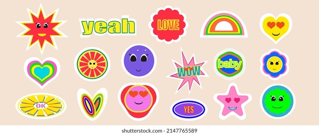 Cool Trendy Stickers Collection for Social Network .