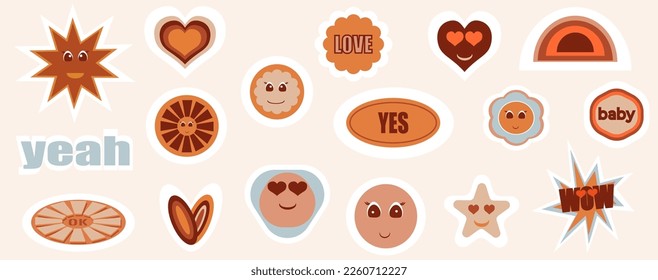 Cool trendy stickers collection for valentine's day.