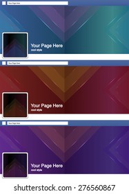 cool triangle abstract face book page cover banner and background background template set