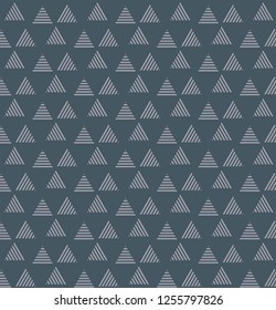 Cool triangle stripes pattern vector. Design line shape light blue on turquoise background. Design print for textile, wallpaper, banner, paper, background. Set 2