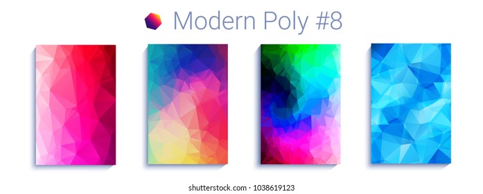 cool triangular gradient background. Modern abstract geometric pattern. Bright colorfull wallpaper. Backdrop for cover, presentation, web. Trendy vector illustration