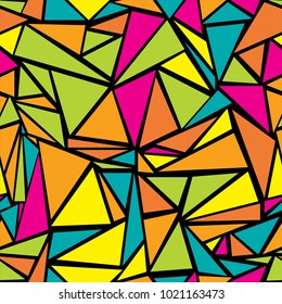 Cool triangular grid geometric seamless pattern. Minimal triangles polygonal tile. Diamond triangle brochure minimal vector for advertising.