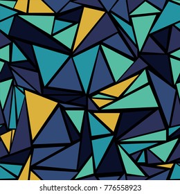 Cool triangular grid geometric seamless vector. Minimal triangles polygonal template. Diamond triangle brochure minimal background for business poster.