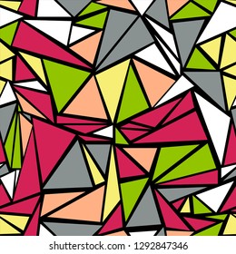 Cool triangular shapes geometric seamless vector. Minimal triangles polygonal mosaic. Urban triangle shapes minimal vbackground. for business advert.