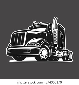 cool Truck black and white illustration vector