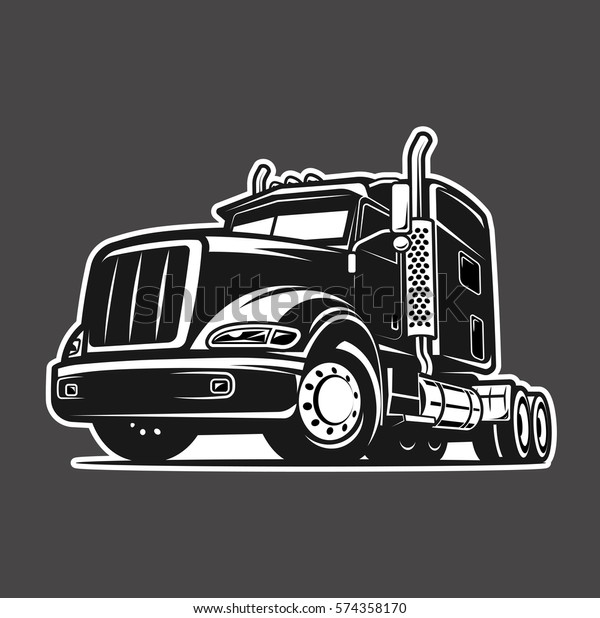 Cool Truck Black White Illustration Vector Stock Vector (royalty Free 