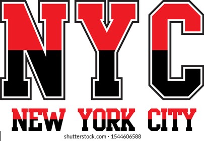 Cool t-shirt design featuring a lettering that reads  "New York City"