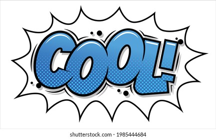Cool typography comics style, speech bubble on white background