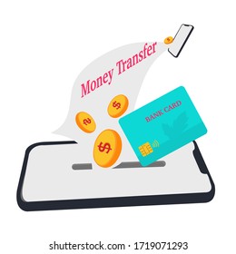Cool ultraviolet vector contactless direct person payment using smart phone application and bank account credit card. Landing page concept people using their phone as electronic wallet.