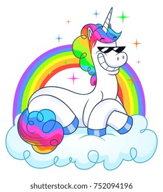 Cool Unicorn On The Cloud