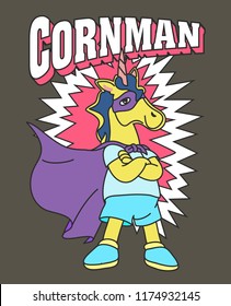 Cool unicorn vector design for t shirt printing