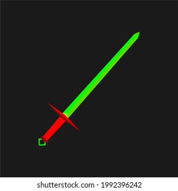 cool and unique green crystal sword