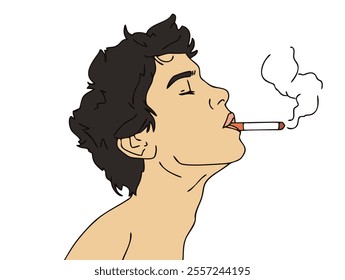 COOL AND UNIQUE ILLUSTRATION OF PEOPLE SMOKING. VECTOR FILES