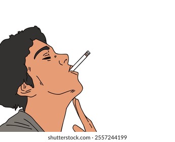 COOL AND UNIQUE ILLUSTRATION OF PEOPLE SMOKING. VECTOR FILES