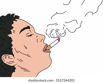 COOL AND UNIQUE ILLUSTRATION OF PEOPLE SMOKING. VECTOR FILES