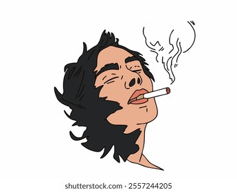 COOL AND UNIQUE ILLUSTRATION OF PEOPLE SMOKING. VECTOR FILES