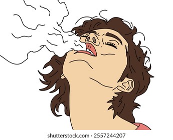 COOL AND UNIQUE ILLUSTRATION OF PEOPLE SMOKING. VECTOR FILES