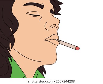 COOL AND UNIQUE ILLUSTRATION OF PEOPLE SMOKING. VECTOR FILES