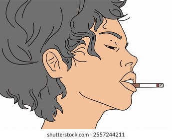 COOL AND UNIQUE ILLUSTRATION OF PEOPLE SMOKING. VECTOR FILES