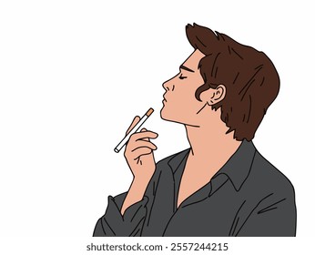 COOL AND UNIQUE ILLUSTRATION OF PEOPLE SMOKING. VECTOR FILES