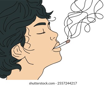 COOL AND UNIQUE ILLUSTRATION OF PEOPLE SMOKING. VECTOR FILES