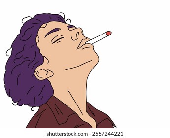 COOL AND UNIQUE ILLUSTRATION OF PEOPLE SMOKING. VECTOR FILES