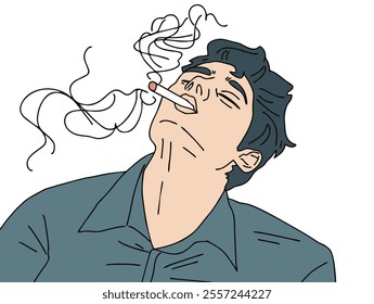 COOL AND UNIQUE ILLUSTRATION OF PEOPLE SMOKING. VECTOR FILES