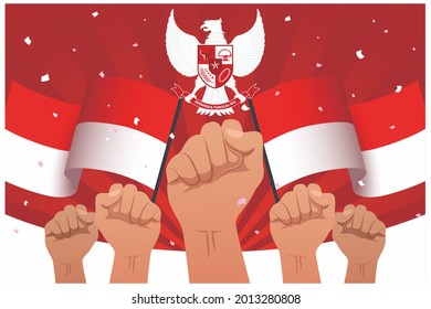 cool and unique illustration themed indonesian independence day