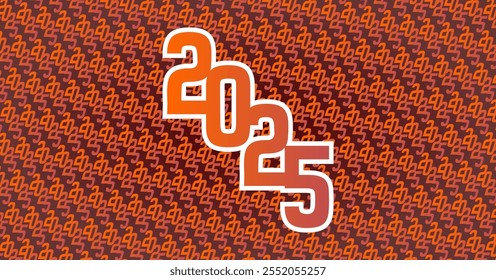 cool and unique new year 2025 logo. number template 2025.2025. happy new year 2025
